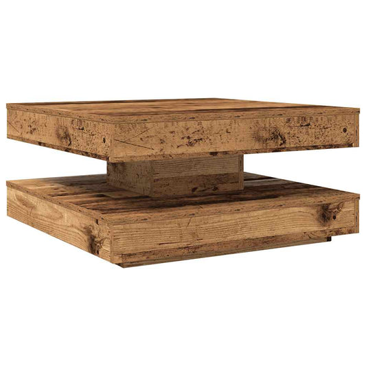 Coffee Table 360-Degree Rotatable Old Wood 70x70x34.5 cm