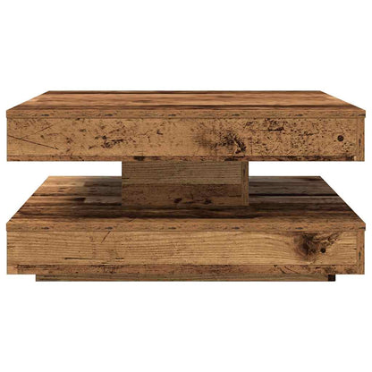 Coffee Table 360-Degree Rotatable Old Wood 70x70x34.5 cm