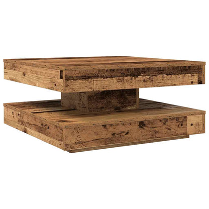 Coffee Table 360-Degree Rotatable Old Wood 70x70x34.5 cm