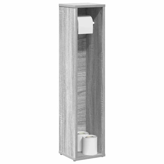 Bathroom Cabinet with Roll Holder Grey Sonoma 20.5x20x90 cm