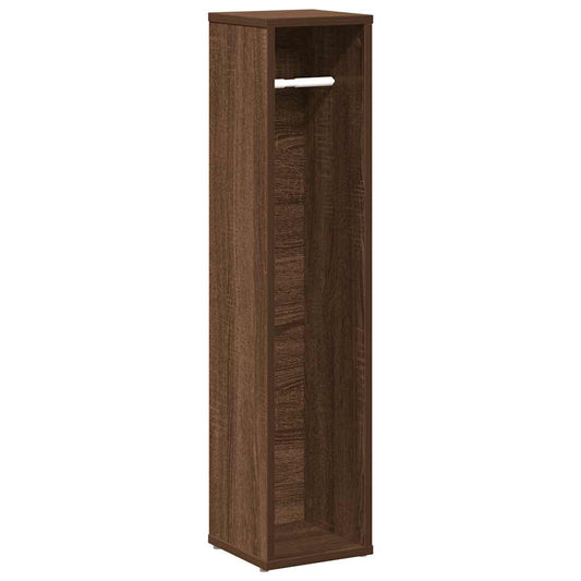 Bathroom Cabinet with Roll Holder Brown Oak 20.5x20x90 cm