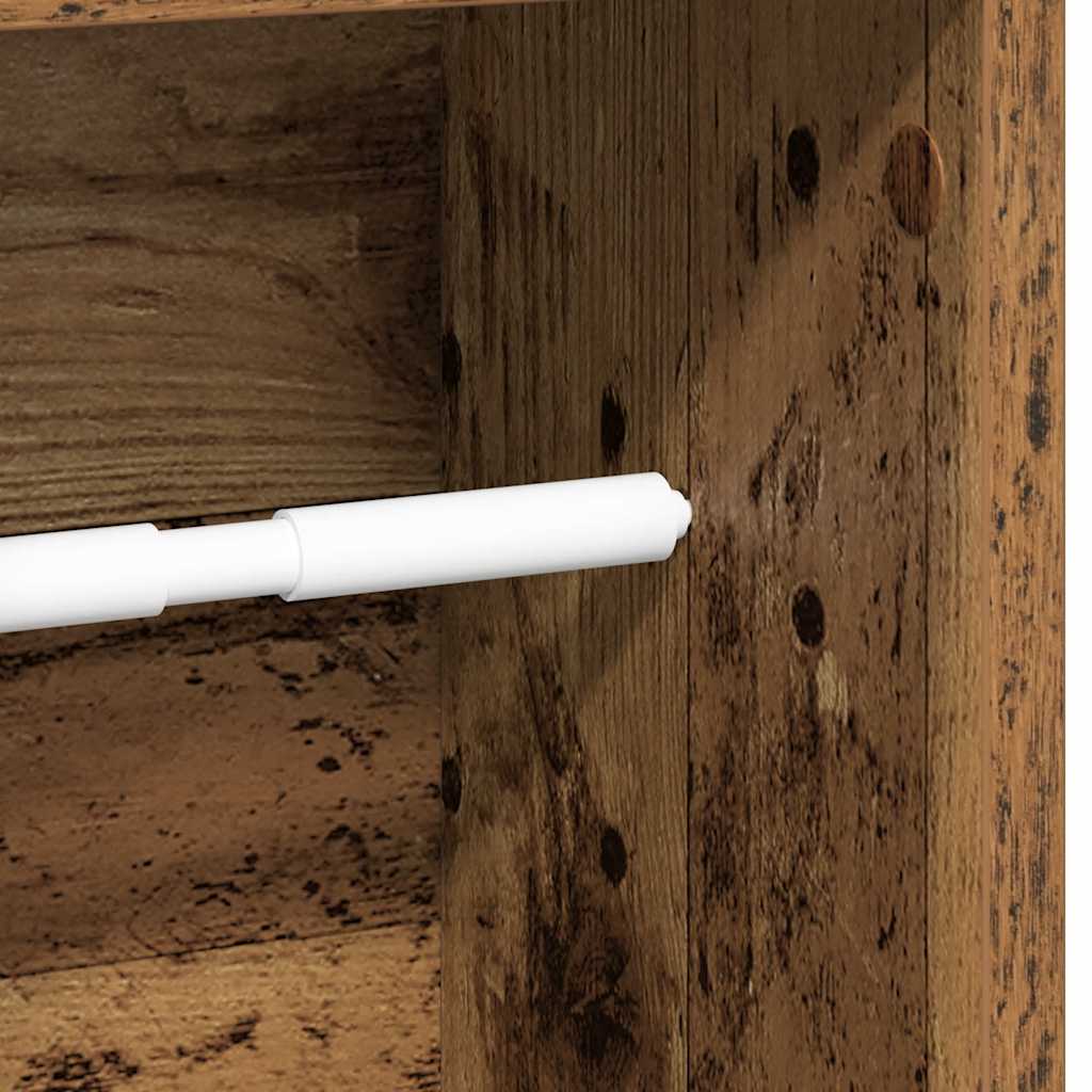 Bathroom Cabinet with Roll Holder Old Wood 20.5x20x90 cm