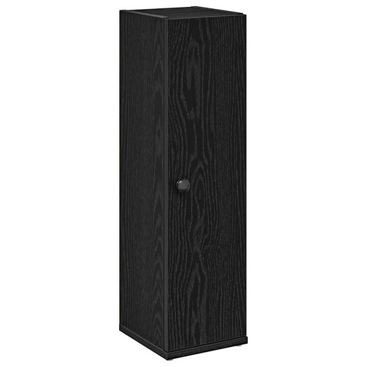 Bathroom Cabinet with Roll Holder Black 20.5x22x72 cm