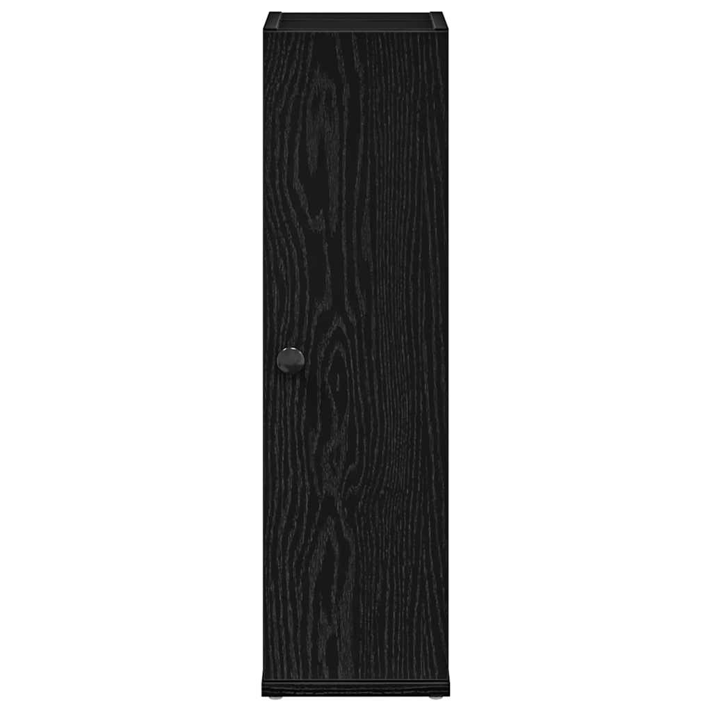 Bathroom Cabinet with Roll Holder Black 20.5x22x72 cm