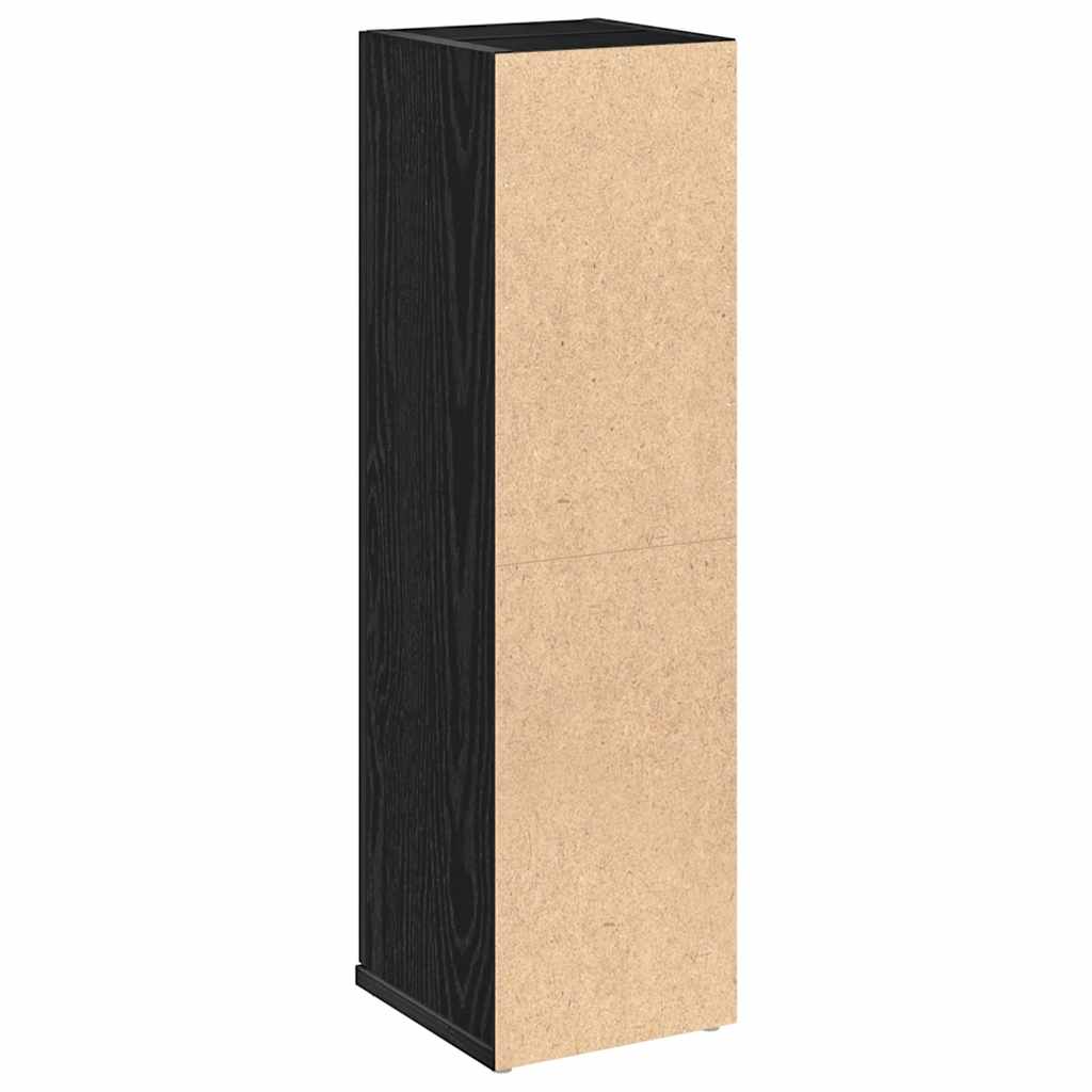 Bathroom Cabinet with Roll Holder Black 20.5x22x72 cm