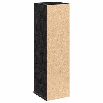 Bathroom Cabinet with Roll Holder Black 20.5x22x72 cm