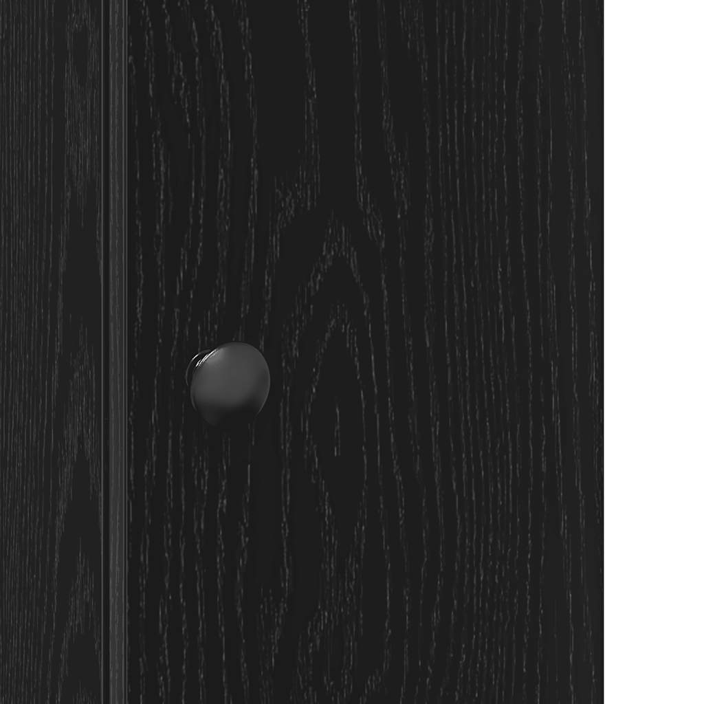 Bathroom Cabinet with Roll Holder Black 20.5x22x72 cm