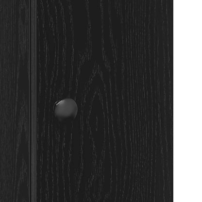 Bathroom Cabinet with Roll Holder Black 20.5x22x72 cm