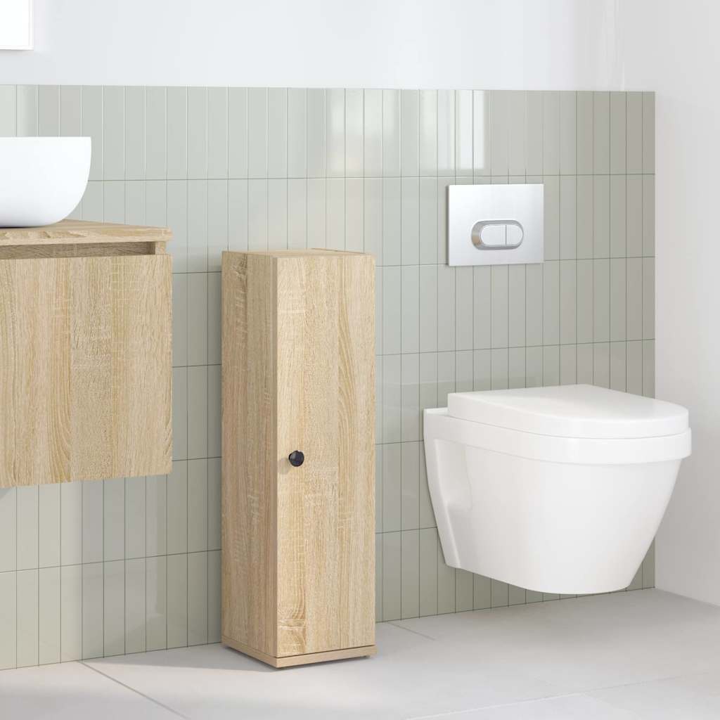 Bathroom Cabinet with Roll Holder Sonoma Oak 20.5x22x72 cm
