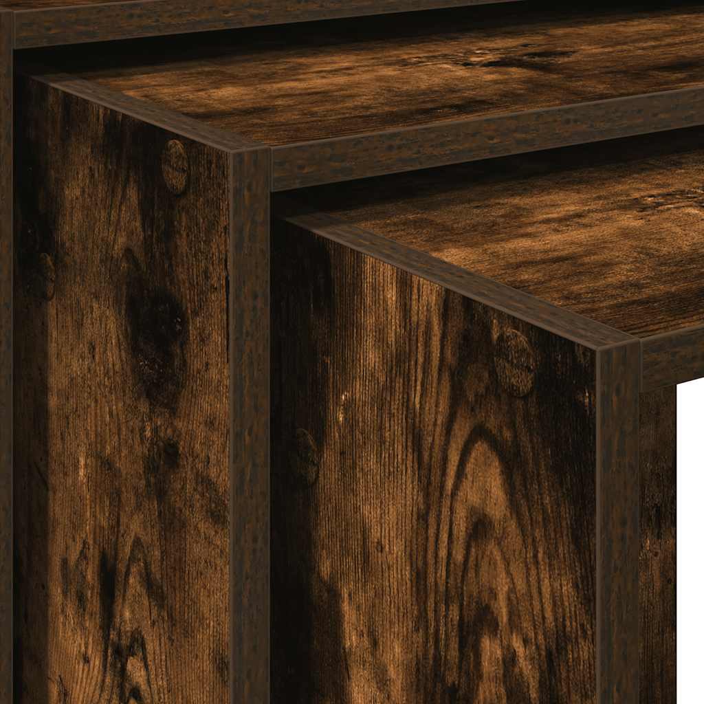 Nesting Tables 3 pcs Smoked Oak Engineered Wood