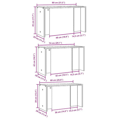 Nesting Tables 3 pcs Smoked Oak Engineered Wood