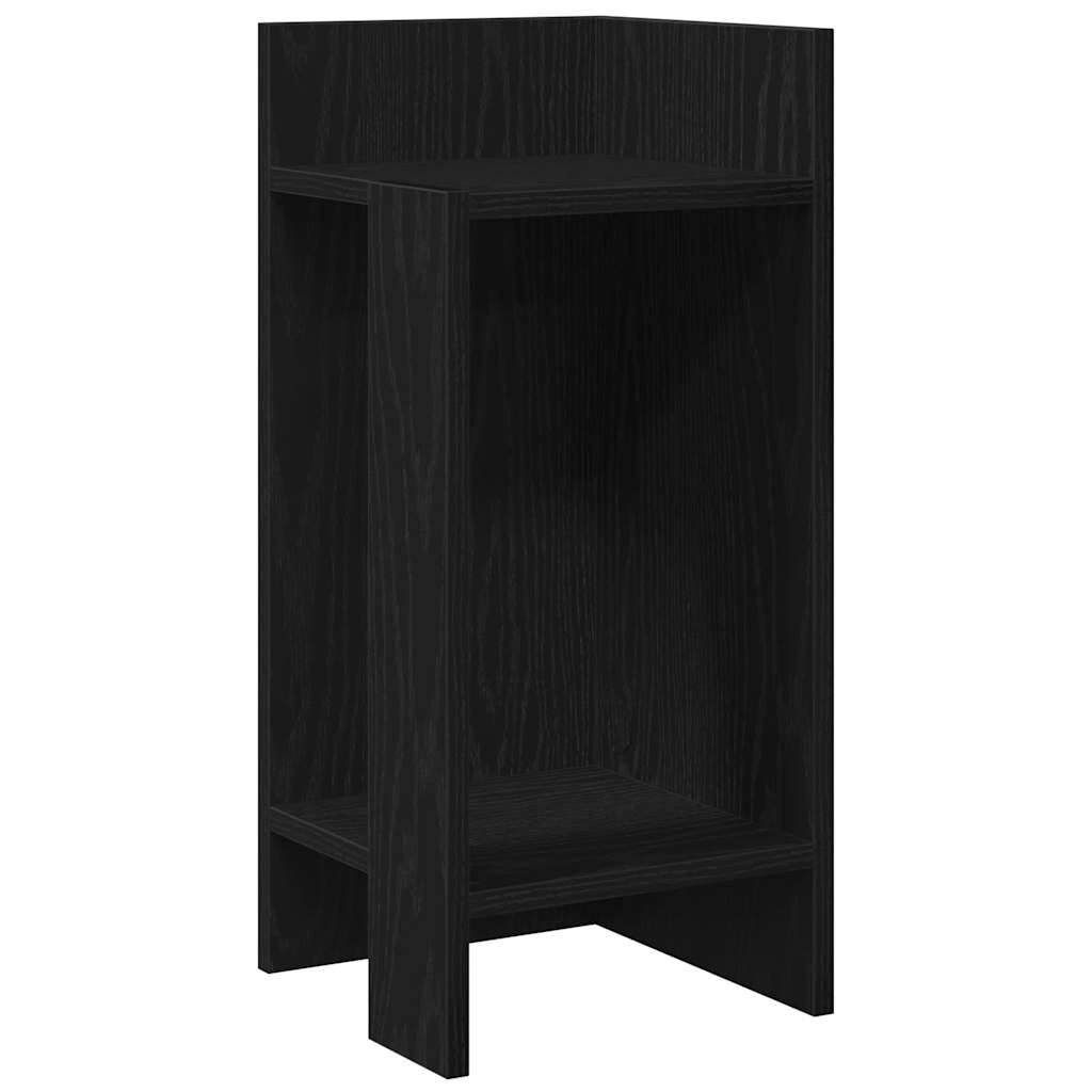 Side Table with Shelf Black 25.5x27x60 cm