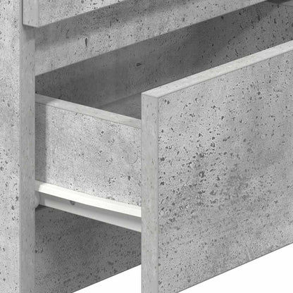 Bedside Cabinet with 2 Drawers Concrete Grey 40x33x60 cm