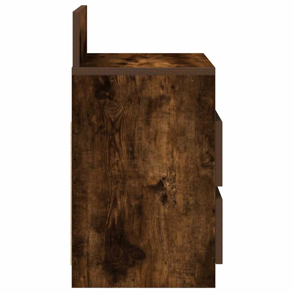 Bedside Cabinets 2 pcs with 2 Drawers Smoked Oak 40x33x60 cm