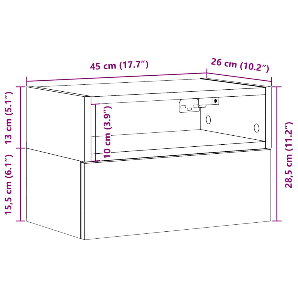 Wall-mounted Bedside Cabinets 2 pcs White 45x26x28.5 cm