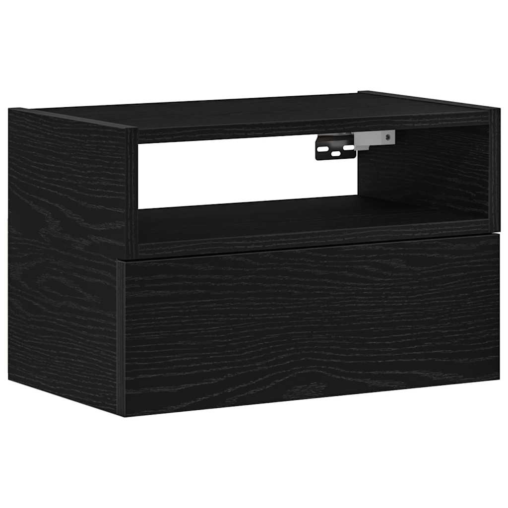 Wall-mounted Bedside Cabinet Black 45x26x28.5 cm