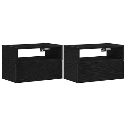 Wall-mounted Bedside Cabinets 2 pcs Black 45x26x28.5 cm