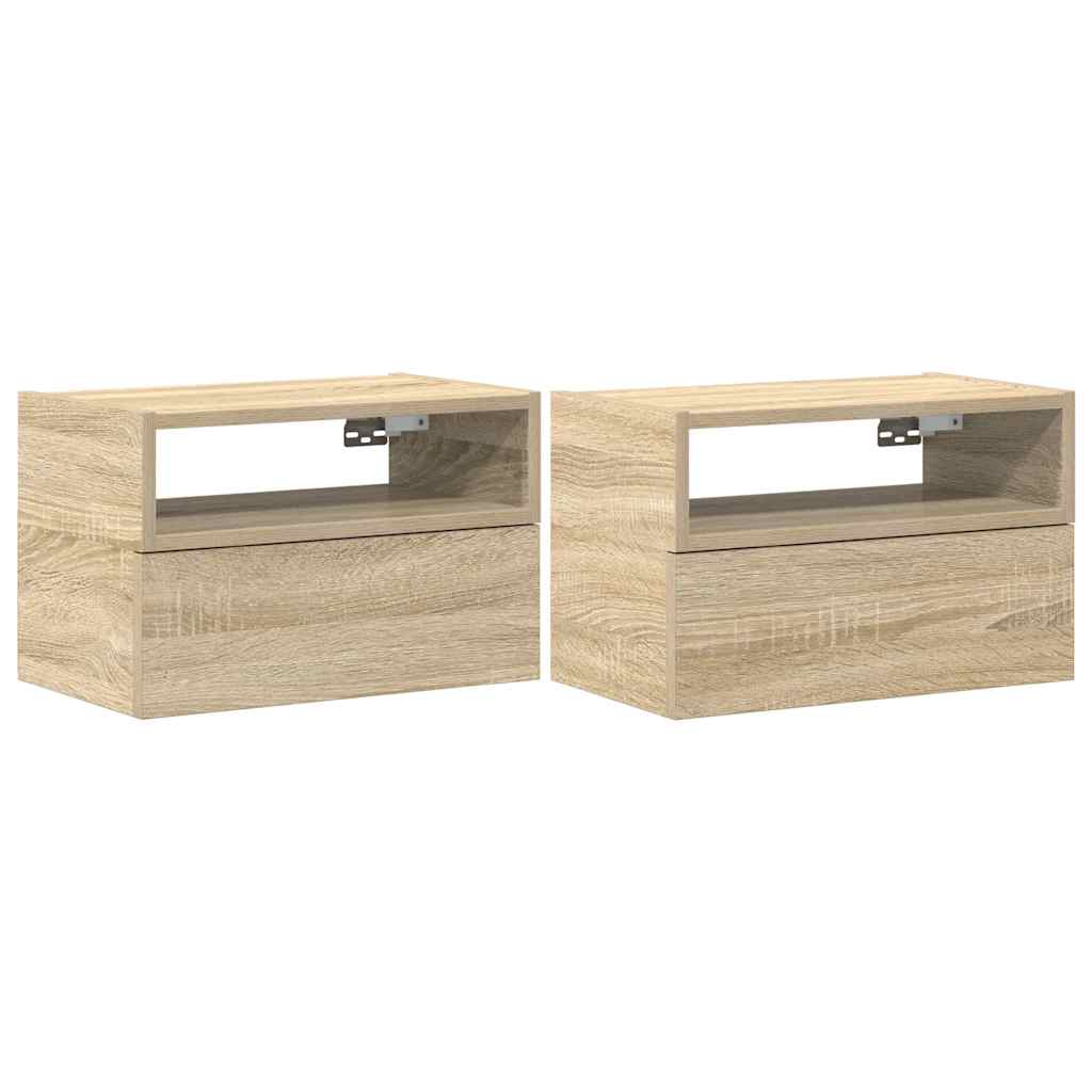 Wall-mounted Bedside Cabinets 2 pcs Sonoma Oak 45x26x28.5 cm