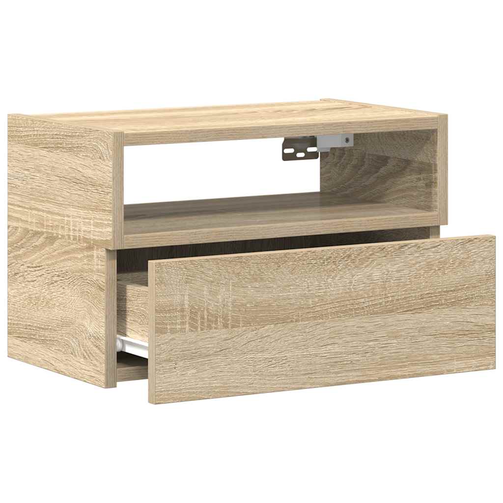 Wall-mounted Bedside Cabinets 2 pcs Sonoma Oak 45x26x28.5 cm