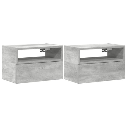 Wall-mounted Bedside Cabinets 2 pcs Concrete Grey 45x26x28.5 cm