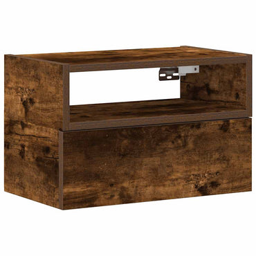 Wall-mounted Bedside Cabinet Smoked Oak 45x26x28.5 cm