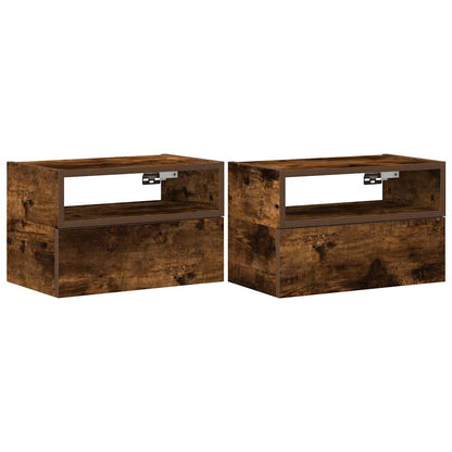 Wall-mounted Bedside Cabinets 2 pcs Smoked Oak 45x26x28.5 cm