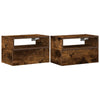Wall-mounted Bedside Cabinets 2 pcs Smoked Oak 45x26x28.5 cm