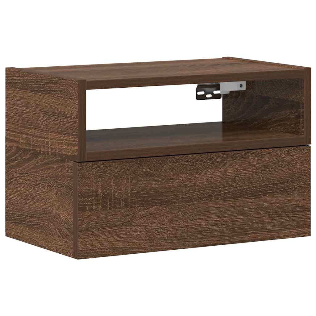 Wall-mounted Bedside Cabinet Brown Oak 45x26x28.5 cm