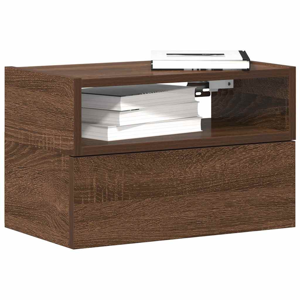 Wall-mounted Bedside Cabinet Brown Oak 45x26x28.5 cm