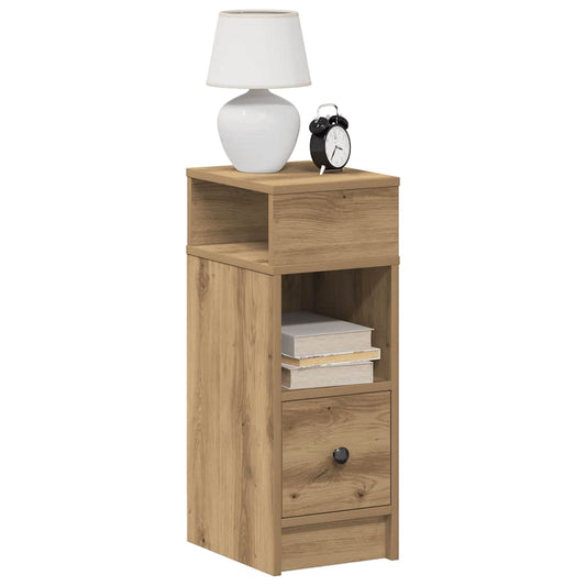 Bedside Cabinets 2 pcs with Drawer Artisan Oak 25x31x66 cm