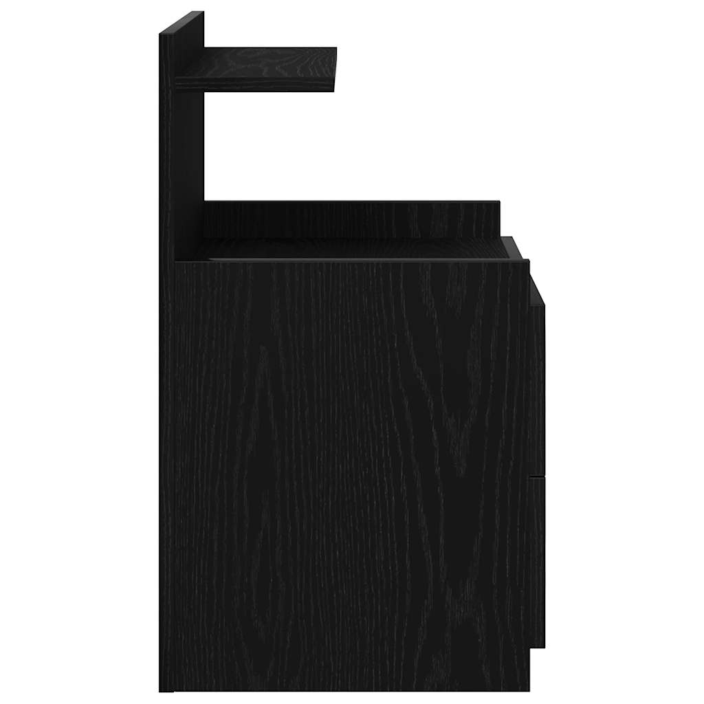 Bedside Cabinet with 2 Drawers Black 40x36.5x62 cm