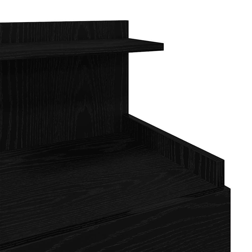 Bedside Cabinet with 2 Drawers Black 40x36.5x62 cm