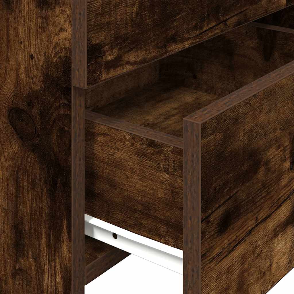 Bedside Cabinets 2 pcs with 2 Drawers Smoked Oak 40x36.5x62 cm