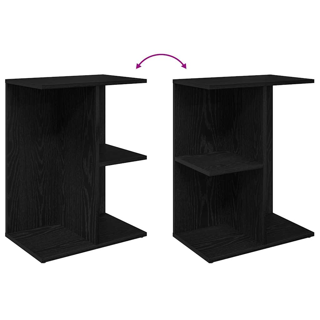 Bedside Table Black Oak 46.5x29x61 cm Engineered Wood
