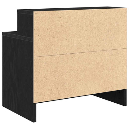 Bedside Cabinets with Drawer 2 pcs Black Oak 51x31x47 cm