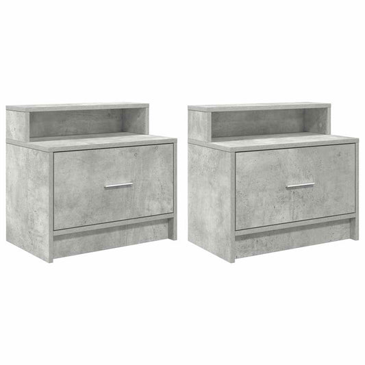 Bedside Cabinets with Drawer 2 pcs Concrete Grey 51x31x47 cm