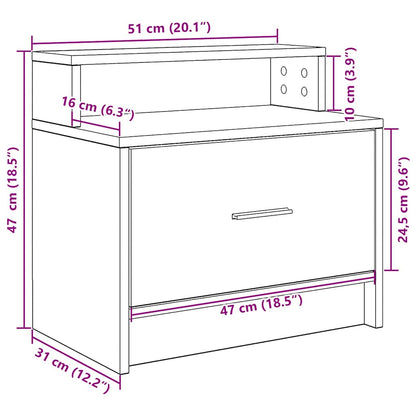 Bedside Cabinets with Drawer 2 pcs Concrete Grey 51x31x47 cm