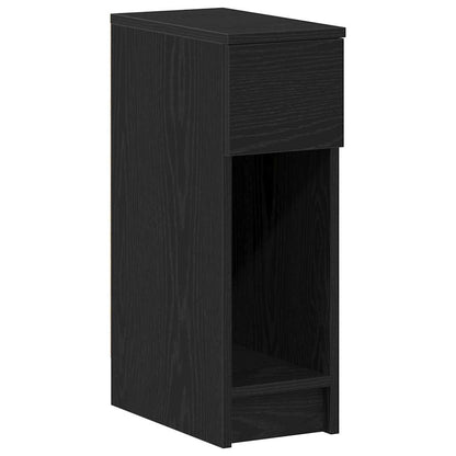 Bedside Cabinets with Drawer 2 pcs Black Oak 20x36x60 cm