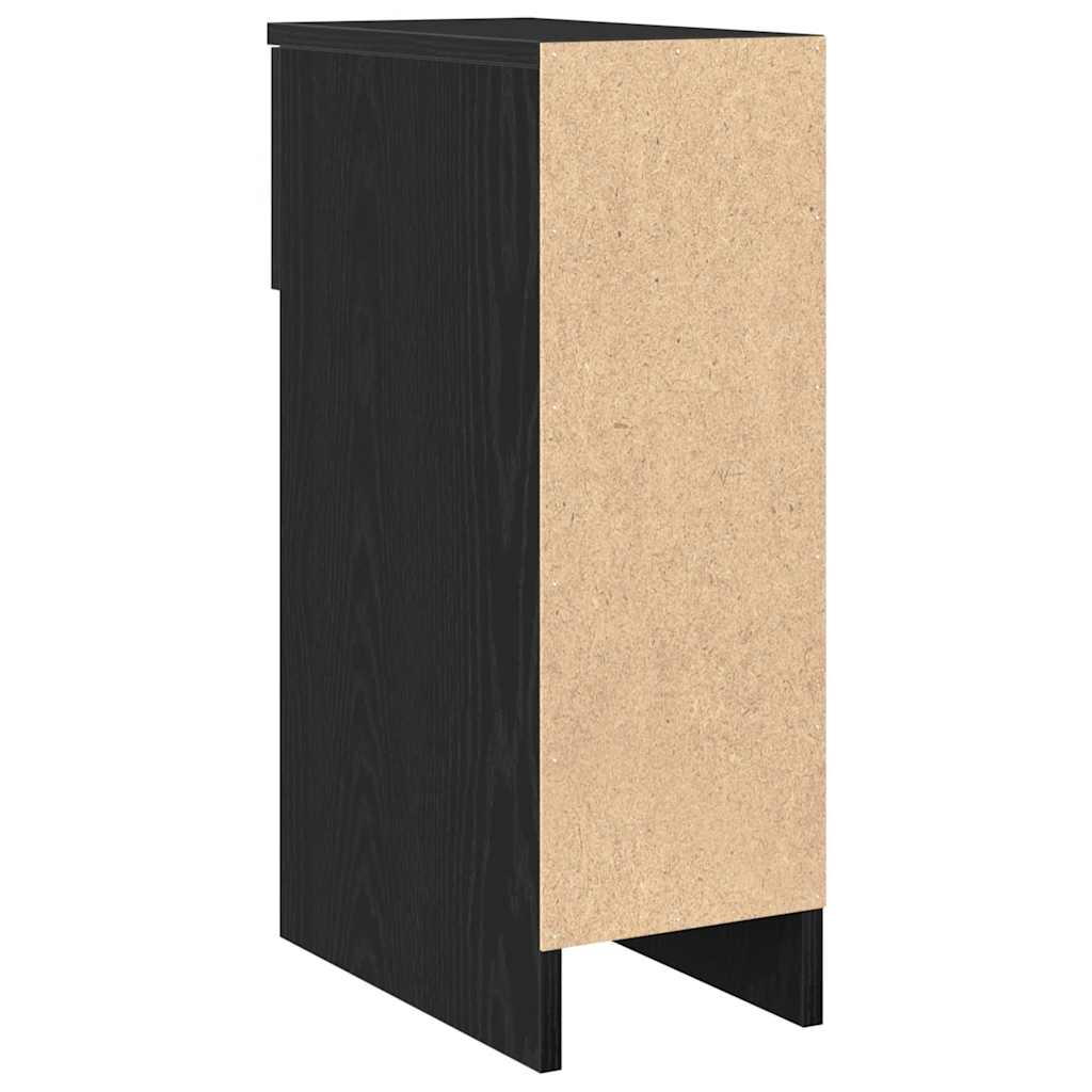 Bedside Cabinets with Drawer 2 pcs Black Oak 20x36x60 cm