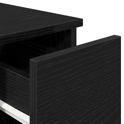 Bedside Cabinets with Drawer 2 pcs Black Oak 20x36x60 cm