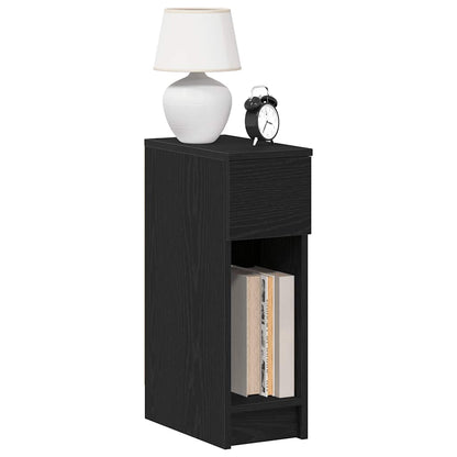Bedside Cabinets with Drawer 2 pcs Black Oak 20x36x60 cm