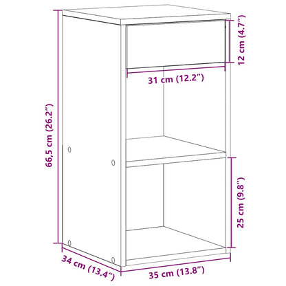 Bedside Cabinet with Drawer Black Oak 35x34x66.5 cm