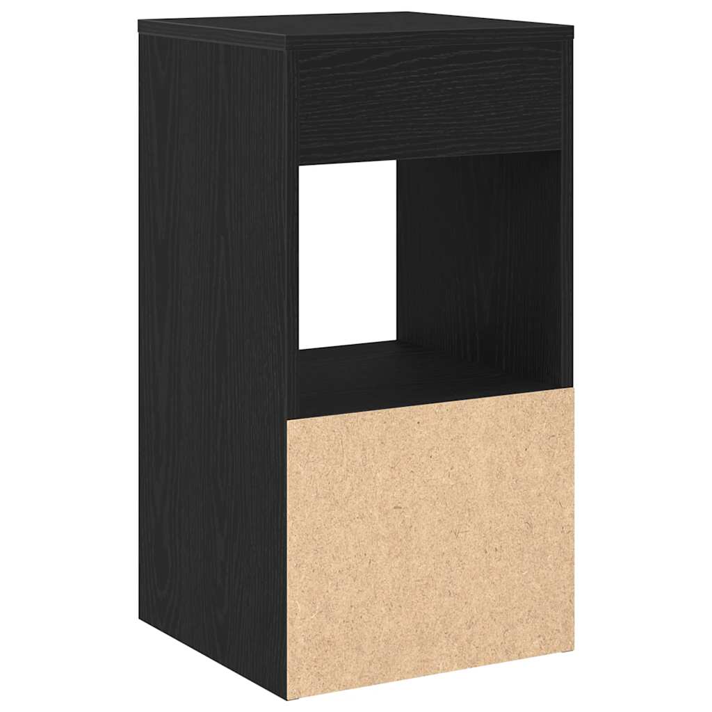 Bedside Cabinets with Drawer 2 pcs Black Oak 35x34x66.5 cm