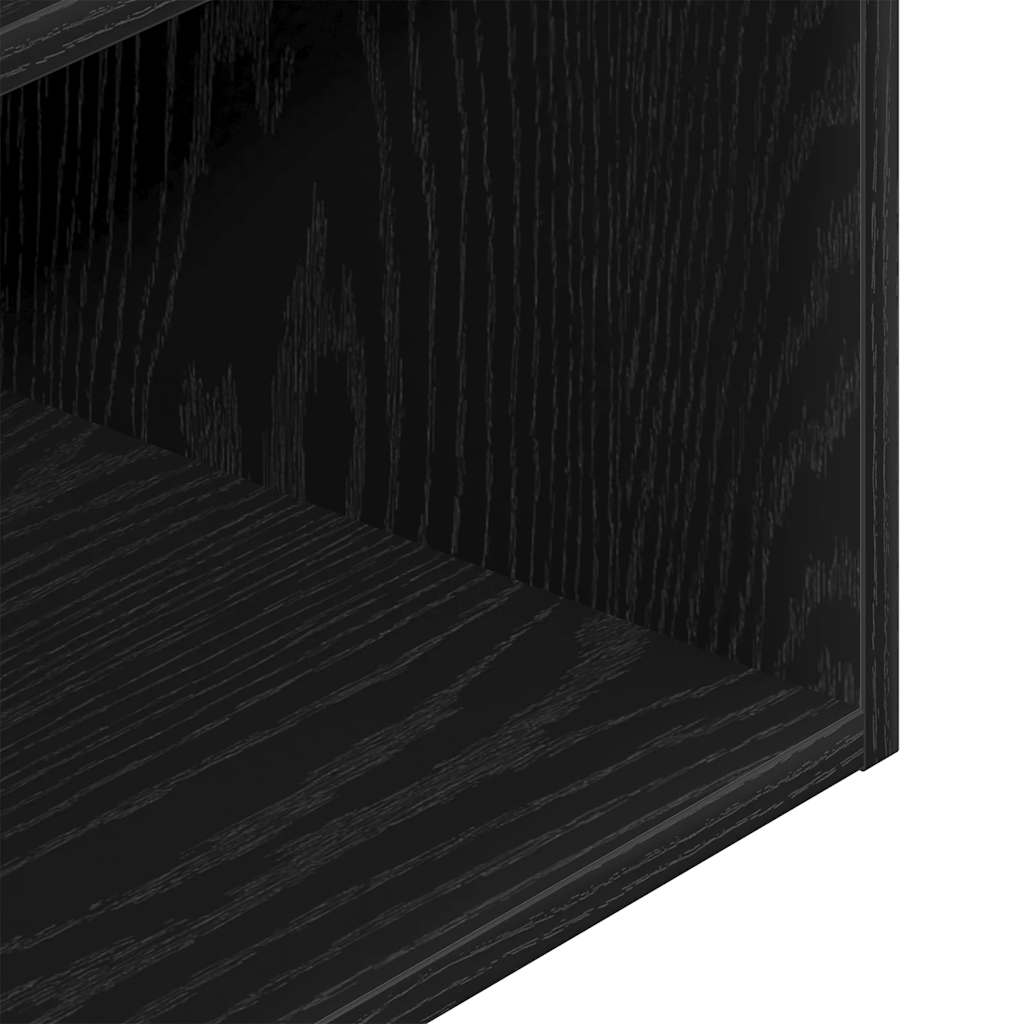 Bedside Cabinets with Drawer 2 pcs Black Oak 35x34x66.5 cm
