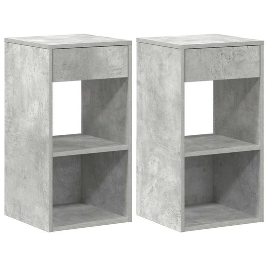 Bedside Cabinets with Drawer 2 pcs Concrete Grey 35x34x66.5 cm