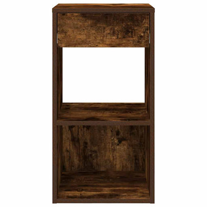 Bedside Cabinet with Drawer Smoked Oak 35x34x66.5 cm