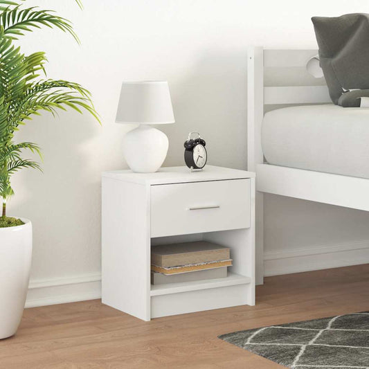 Bedside Cabinet with Drawer White 39x28x41 cm