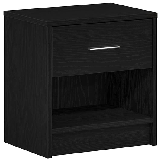 Bedside Cabinet with Drawer Black 39x28x41 cm