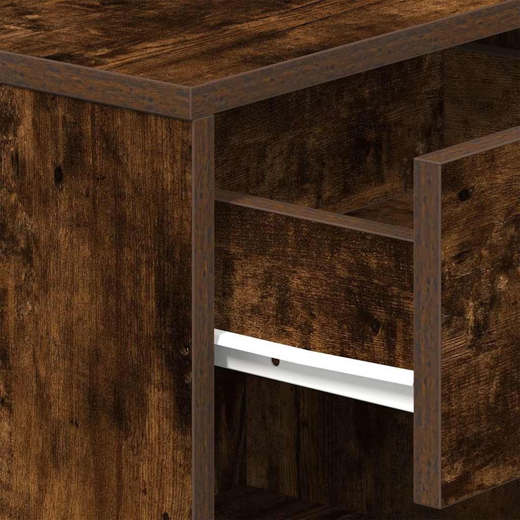 Bedside Cabinet with Drawer Smoked Oak 39x28x41 cm
