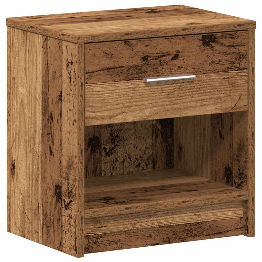 Bedside Cabinets 2 pcs with Drawer Old Wood 39x28x41 cm